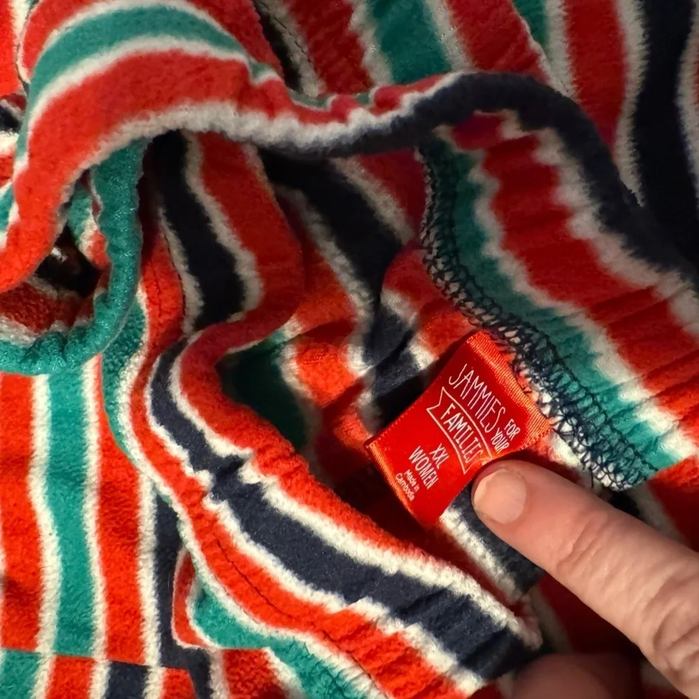 Cozy set of Holiday Christmas Pajama pants Candy Cane Striped Men Woman Set!